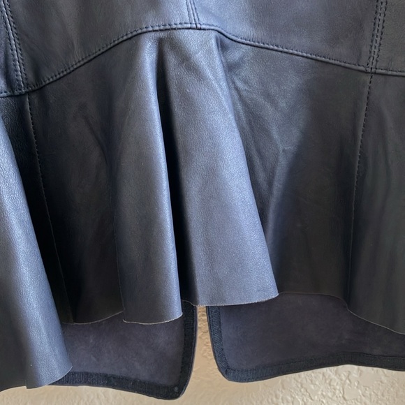 Bod Christensen Drape Collar Peplum Style Leather Jacket (Size 6) NWT - Picture 4 of 16